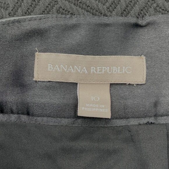 Banana Republic Faux Leather Waistband Textured Chevron Lined Skirt Sz 10 NWOT - Picture 7 of 8